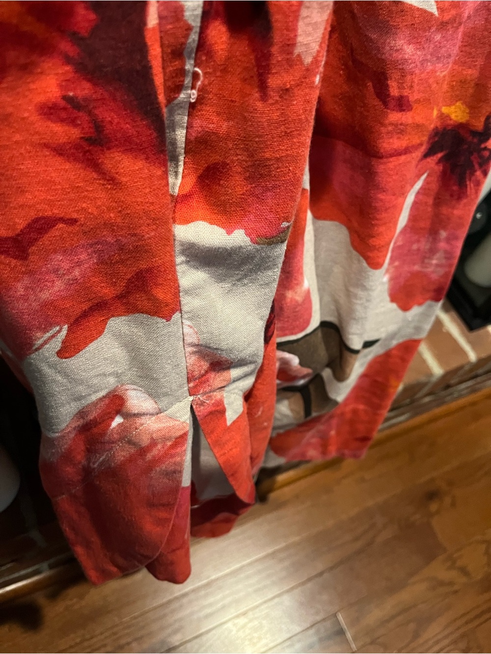 Cynthia Rowley Orangey Floral V-Neck Puff-Sleeve Women's Dress Size: Large NWOT - Picture 7 of 13